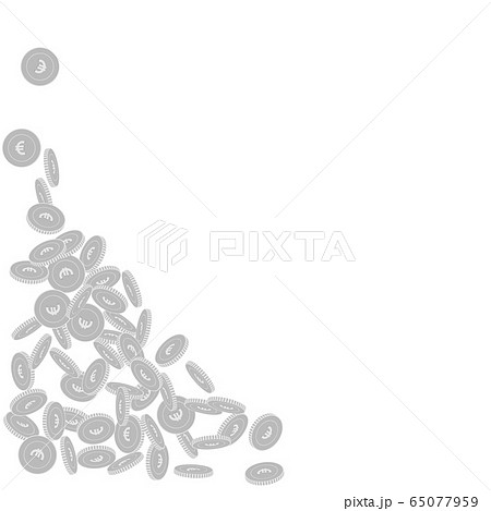 European Union Euro coins falling. Scattered black European Union Euro coins falling. Scattered black 65077959