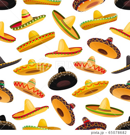 Mexican sombrero hats seamless pattern background Mexican sombrero hats seamless pattern background 65078682