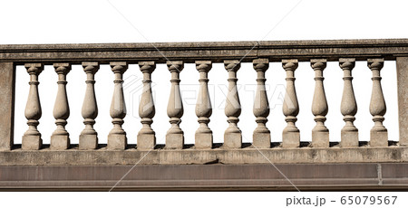 Concrete balustrade isolated on white background 65079567