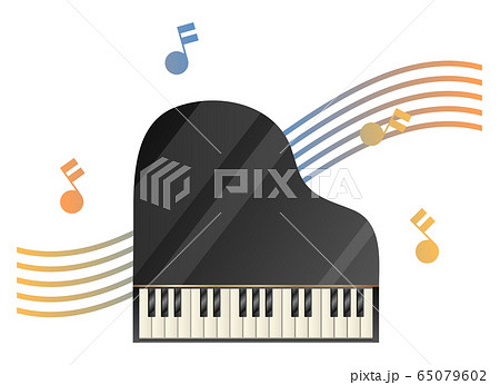 ピアノと音符のイラスト素材