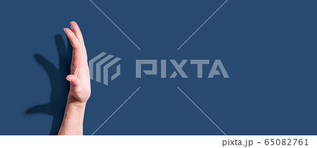 Raised hand protecting stopping or supporting 65082761