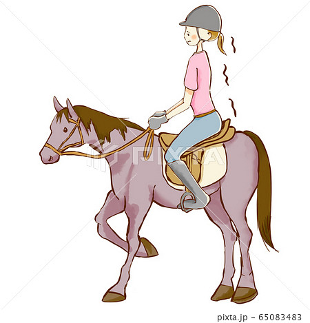 乗馬をする女性のイラストのイラスト素材 6504