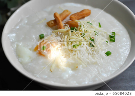 rice gruel, rice porridge or congee with egg rice gruel, rice porridge or congee with egg 65084028