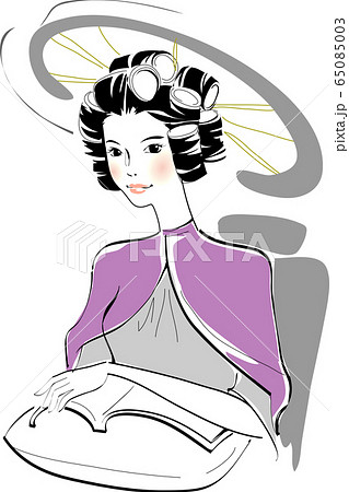 女性 美容 ヘアケア 髪の毛のイラスト素材 65085003