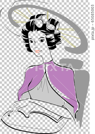 Female beauty hair care hair illustration material Female beauty hair care hair illustration material 65085003