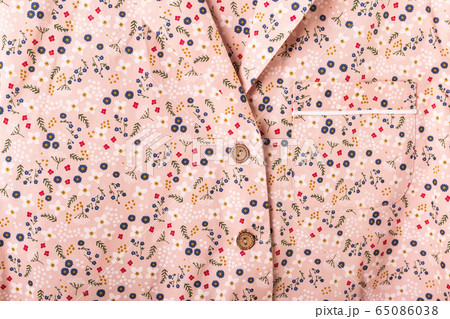 Close-up detail and fabric texture of a pajama. Home wear, sleepwear, shopping and sale concept. 65086038