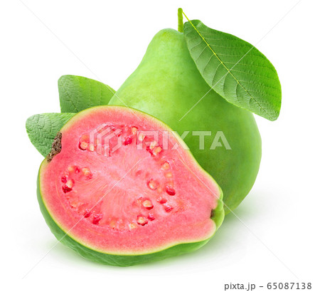 Isolated pink fleshed guava 65087138
