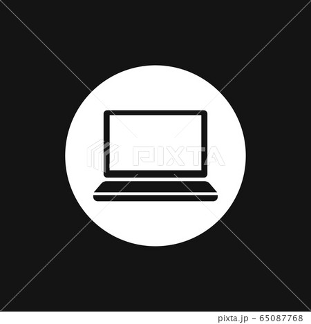 Laptop vector icon, vector illustration, flat 65087768