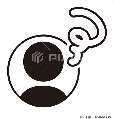 人物アイコンと困るマークのイラスト素材 6509