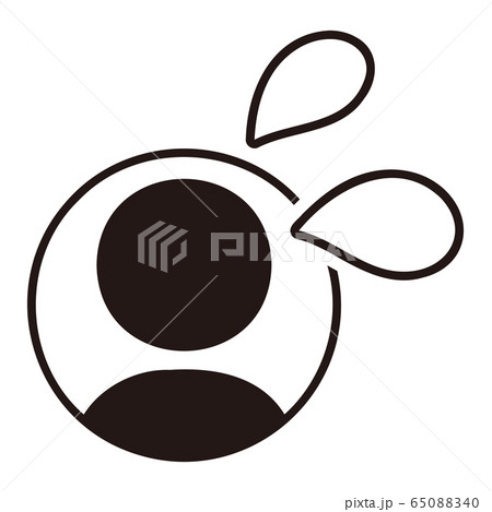 人物アイコンと汗のマークのイラスト素材