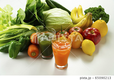 野菜ジュース アイス 健康管理 イメージの写真素材