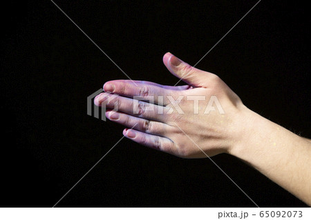 Hands smeared with purple paint. Indian festival Hands smeared with purple paint. Indian festival 65092073