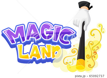 Font design for word magic land with magic wand Font design for word magic land with magic wand 65092737