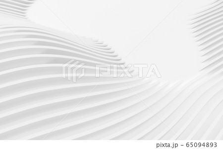Abstract Curved Shapes. White Circular Background. 65094893