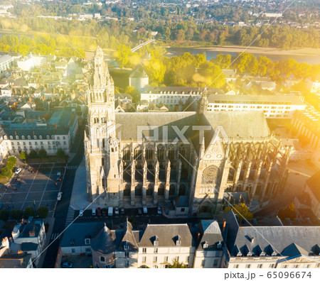 Aerial view on Tours Cathedral Aerial view on Tours Cathedral 65096674