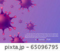Coronavirus cells outbreak with purple background.Covid-19 pandemic concept. 65096795