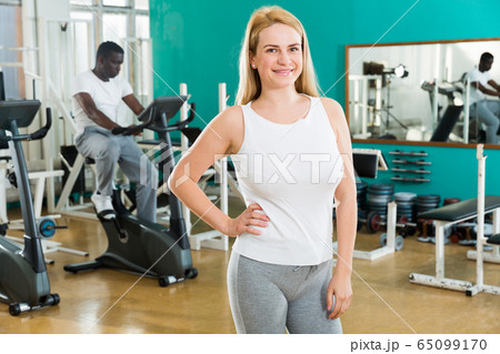 Woman welcoming to sport club 65099170
