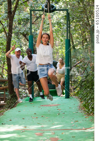 Trolls or Zip Line - this is speed descent along rope or rope stretched at an angle Trolls or Zip Line - this is speed descent along rope or rope stretched at an angle 65100524