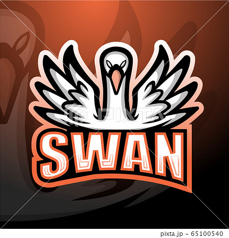 Swan mascot esport logo design	 65100540