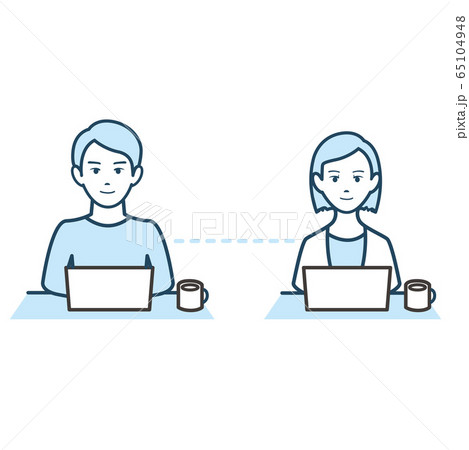 リモートワーク　アイコンセット 65104948