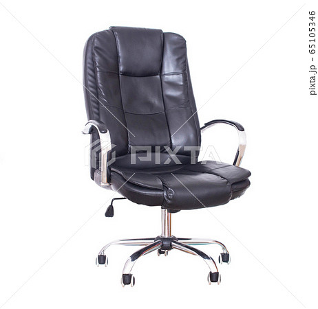 New office leather comfortable chair for executive positions or office workers. Orthopedic chair to support the back and relieve fatigue and tension on a white background, isolate New office leather comfortable chair for executive positions or office workers. Orthopedic chair to support the back and relieve fatigue and tension on a white background, isolate 65105346