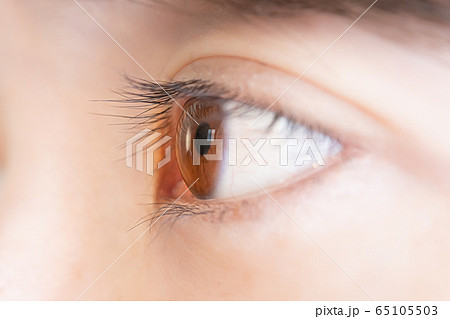 清潔感のある綺麗な瞳 日本人女性の眼の写真素材