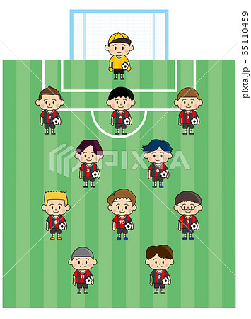 少年サッカーチームのイラスト 少年サッカーチームのイラスト 65110459