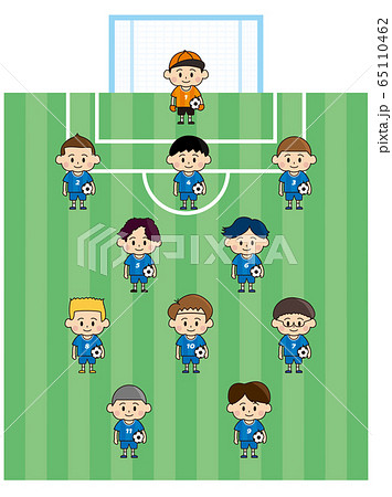 少年サッカーチームのイラストのイラスト素材