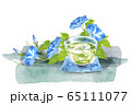 冷茶と朝顔　水彩画 65111077
