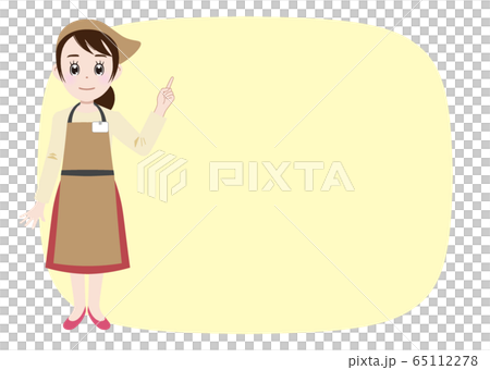 お伝えするエプロン姿の飲食店店員 65112278