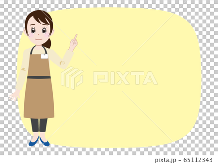 我會告訴你一個圍裙的餐廳服務員/帶背景框架 我會告訴你一個圍裙的餐廳服務員/帶背景框架 65112343