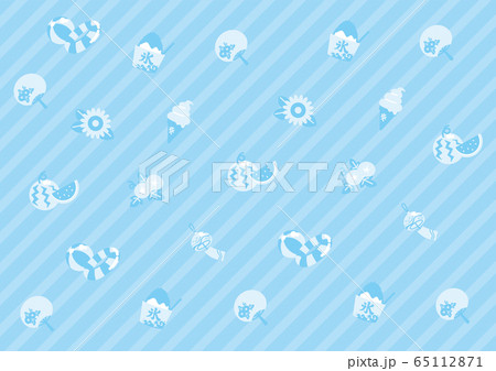 日本の夏の風物詩をモチーフにした可愛い背景素材のイラスト素材