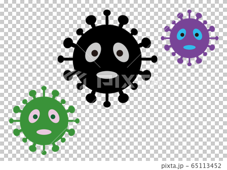 Three new-type coronavirus black green purple 65113452
