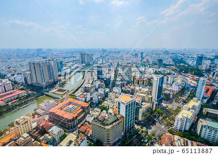 ベトナムホーチミンの街並み 65113887