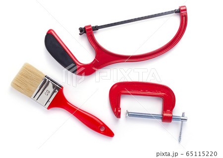 set of construction tools isolated at white 65115220