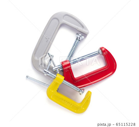 metal clamp or c-clamp on white background 65115228