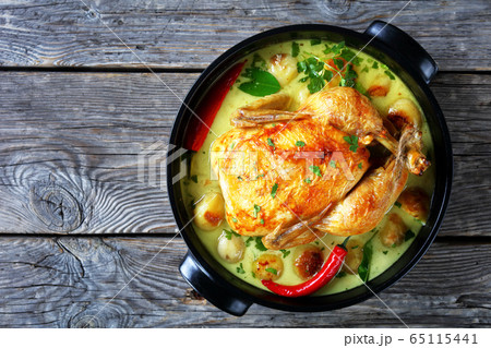 coconut milk braised chicken and baby potatoes 65115441