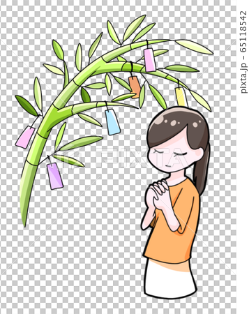 短冊に願いを込める人 65118542