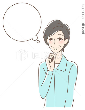 笑顔で想像する女性 65119460
