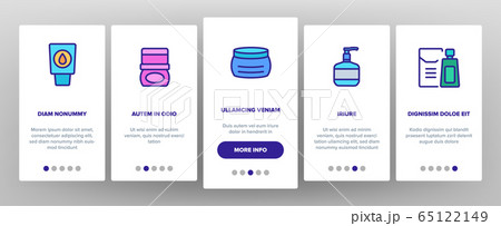 Moisturizer Cream Onboarding Icons Set Vector 65122149