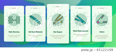 Flat Iron Equipment Onboarding Icons Set Vector 65122199