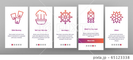 Vesak Day Buddhism Onboarding Icons Set Vector 65123338