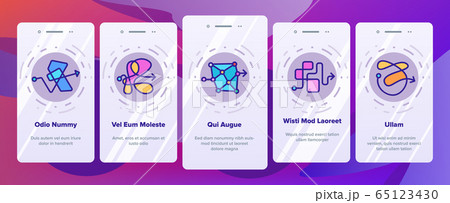 Chaos Arrow Movement Onboarding Icons Set Vector Chaos Arrow Movement Onboarding Icons Set Vector 65123430