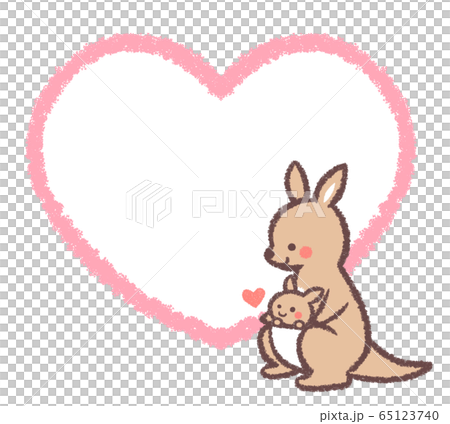 Kangaroo parent-child heart line drawing frame Kangaroo parent-child heart line drawing frame 65123740
