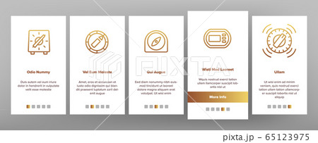 Kitchen Timer Tool Onboarding Icons Set Vector 65123975