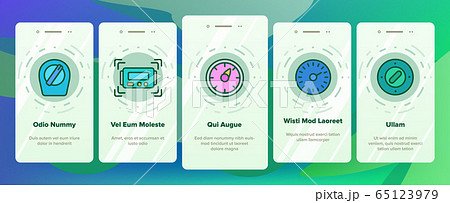 Kitchen Timer Tool Onboarding Icons Set Vector 65123979