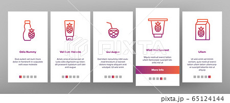 Pineapple Exotic food Onboarding Icons Set Vector 65124144