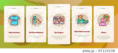 Sneakerhead Footwear Onboarding Icons Set Vector 65124236