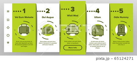 Toaster Kitchen Tool Onboarding Icons Set Vector 65124271