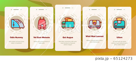 Toaster Kitchen Tool Onboarding Icons Set Vector 65124273